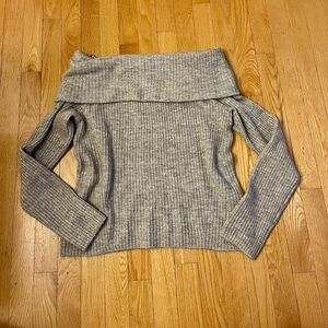 H&M Heather Gray Off-Shoulder Sweater